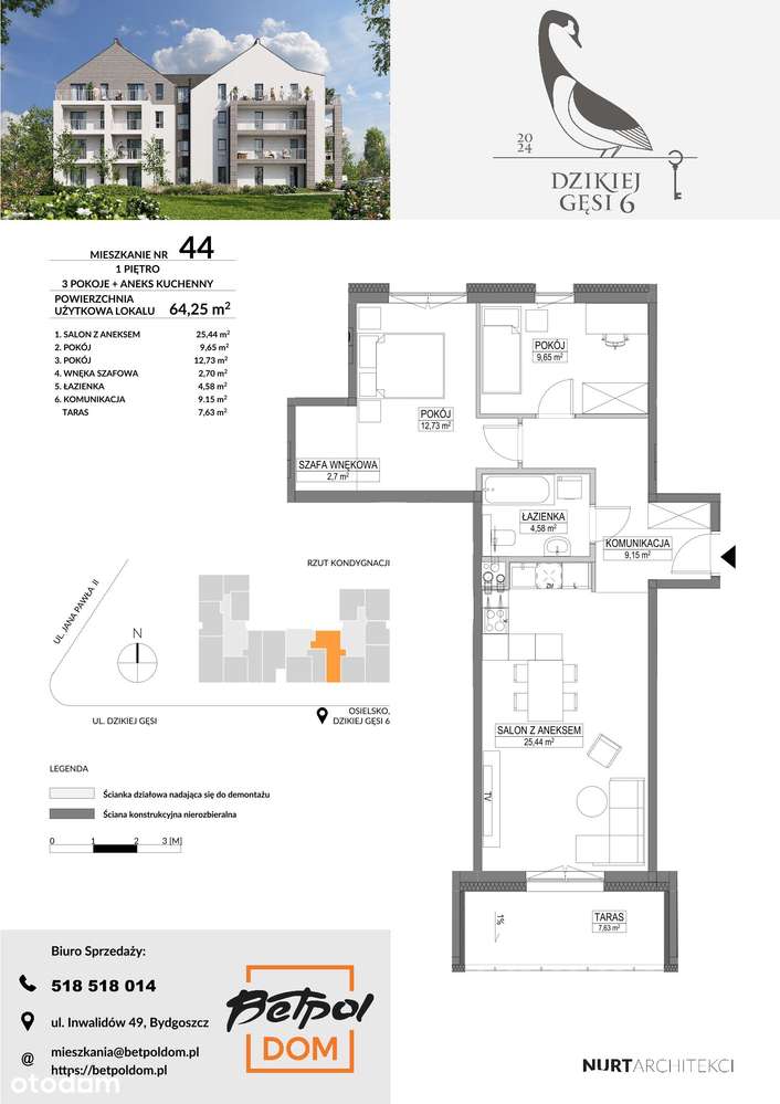 Dzikiej Gęsi 6 | mieszkanie 3-pok. | 44 - Pełny obrazek: 2/10