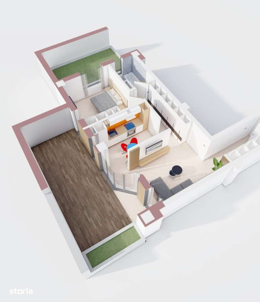 Apartament 2 camere Visani +terasa+gradina-76 200 euro - Imagine principală: 5/8