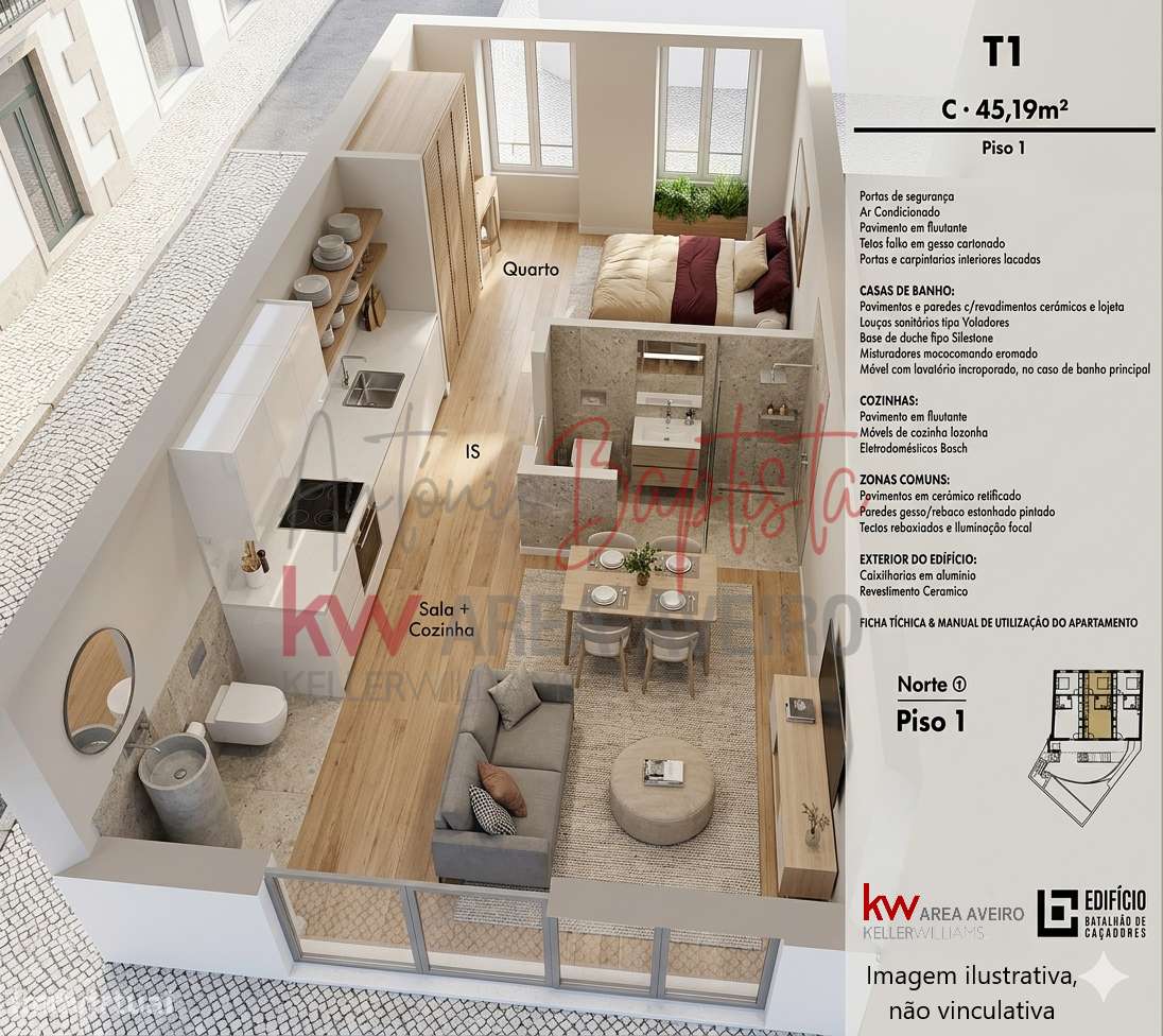Oportunidade T1 no Centro de Aveiro | Cedência de Posição-11
