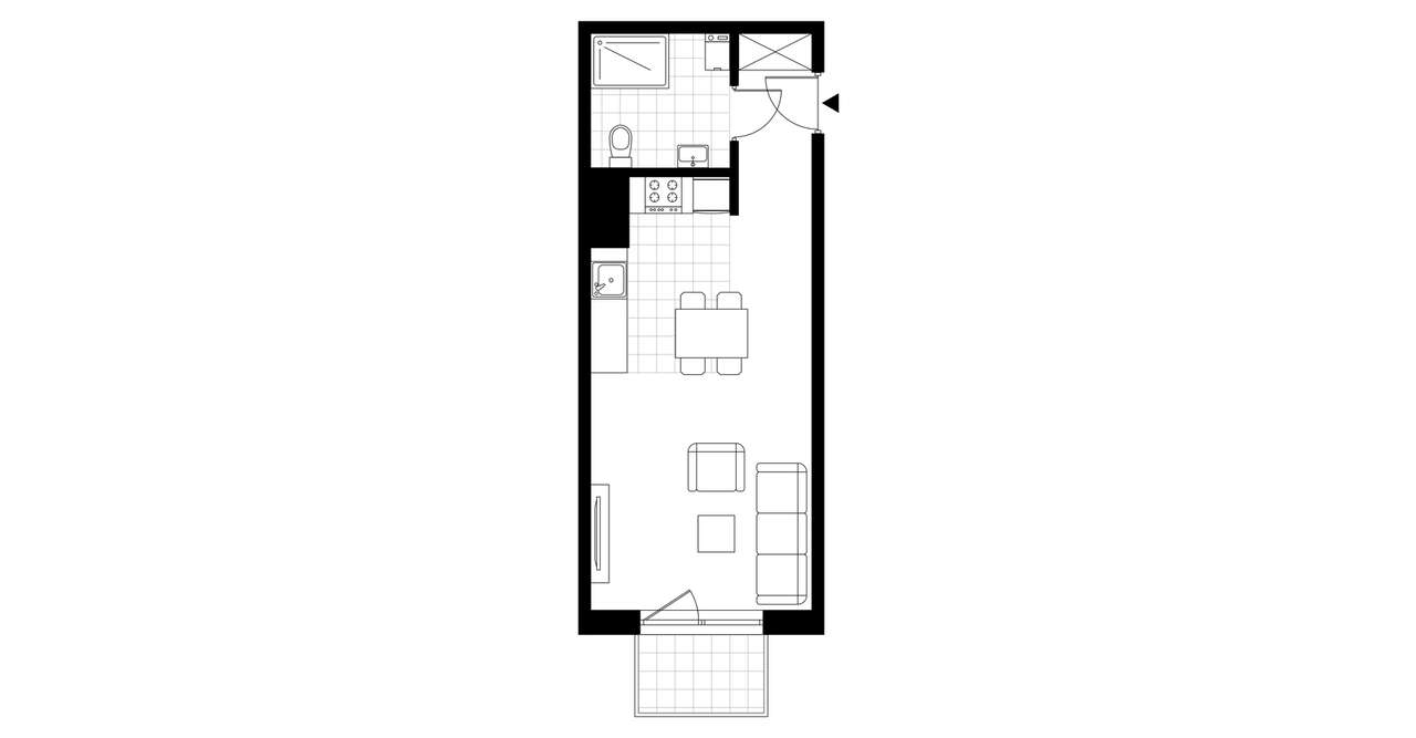 1-pokojowe mieszkanie 33m2 + balkon Bez Prowizji - Pełny obrazek: 3/8