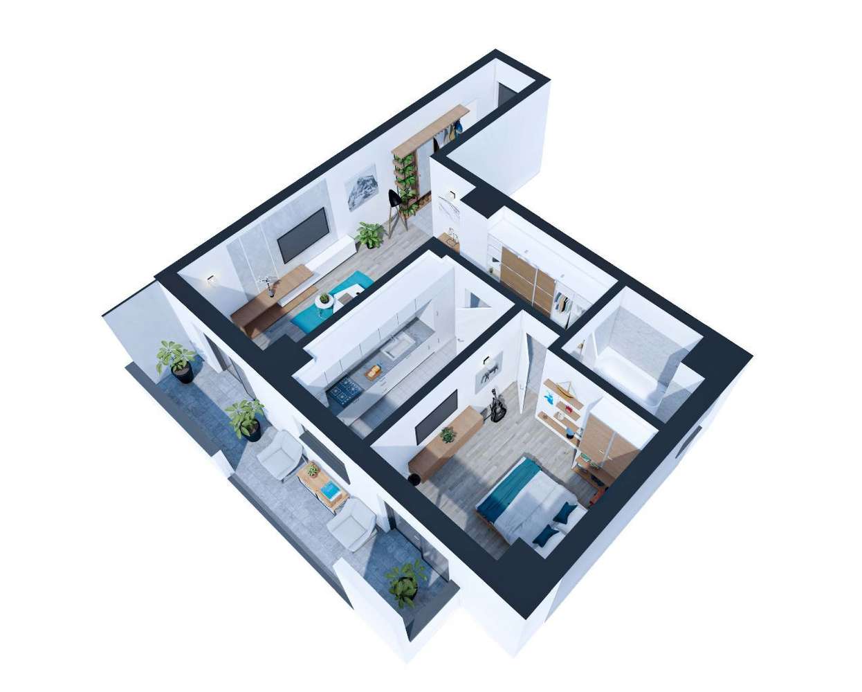 ADAMANT ECLYPSE, 2 camere decomandat, TIP 2F, 69.9mp - Imagine principală: 2/15