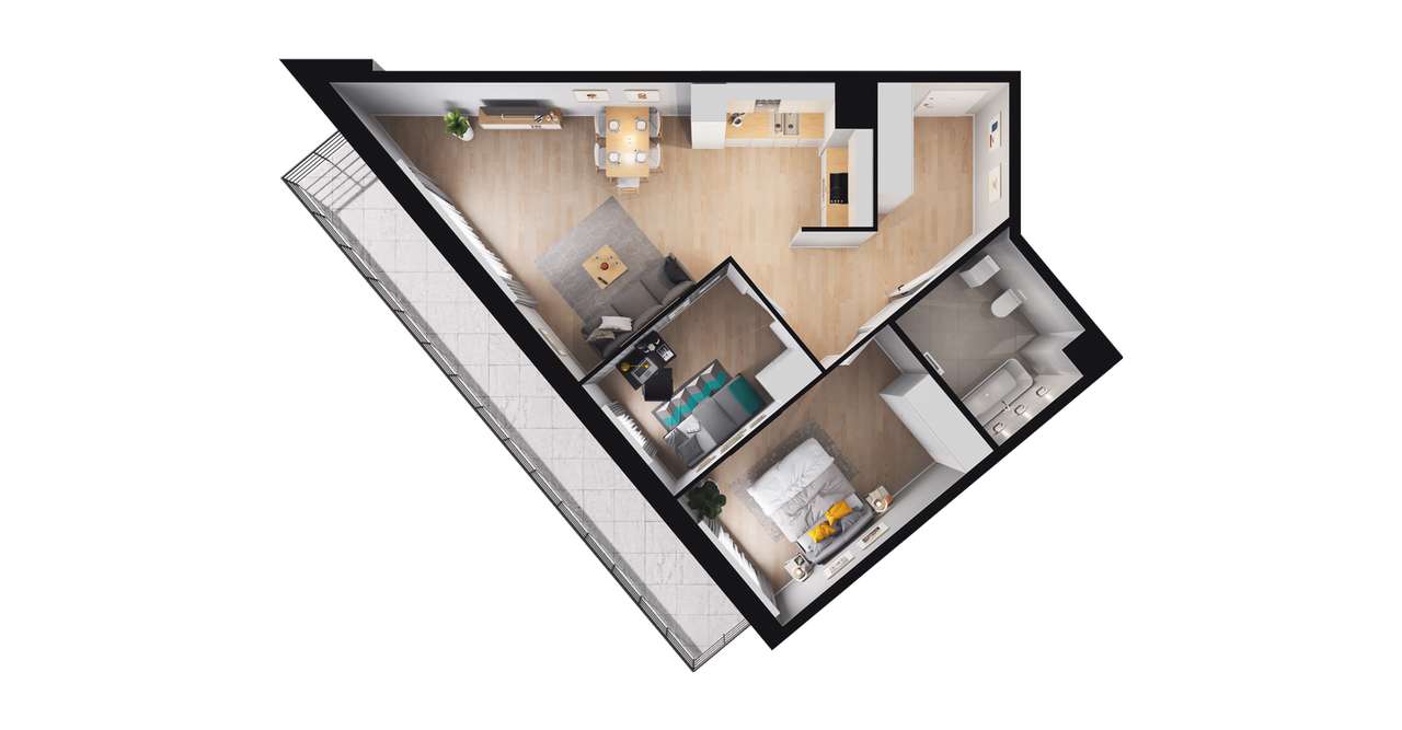 3-pokojowe mieszkanie 64m2 + balkon Bez Prowizji - Pełny obrazek: 2/8