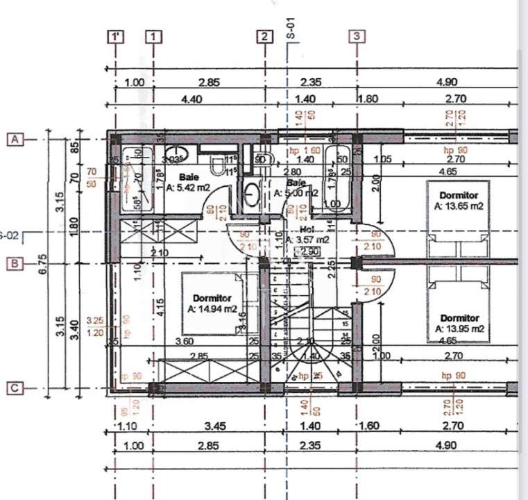 CASA DUPLEX CU CF DE VANZARE IN MANASTUR | ZONA CAMPULUI | SEMIFINISAT - Imagine principală: 5/16