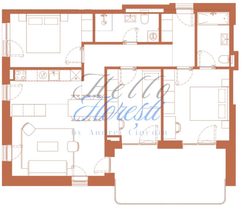 Apartament 4 camere 86.2 mp si logie 18.1 mp in Hexagon - Imagine principală: 2/3