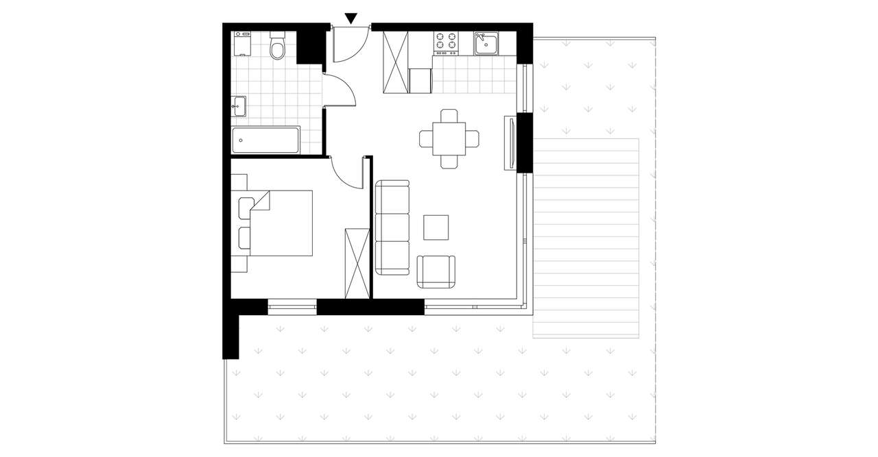 2-pokojowe mieszkanie 43m2 + ogródek Bez Prowizji - Pełny obrazek: 4/9