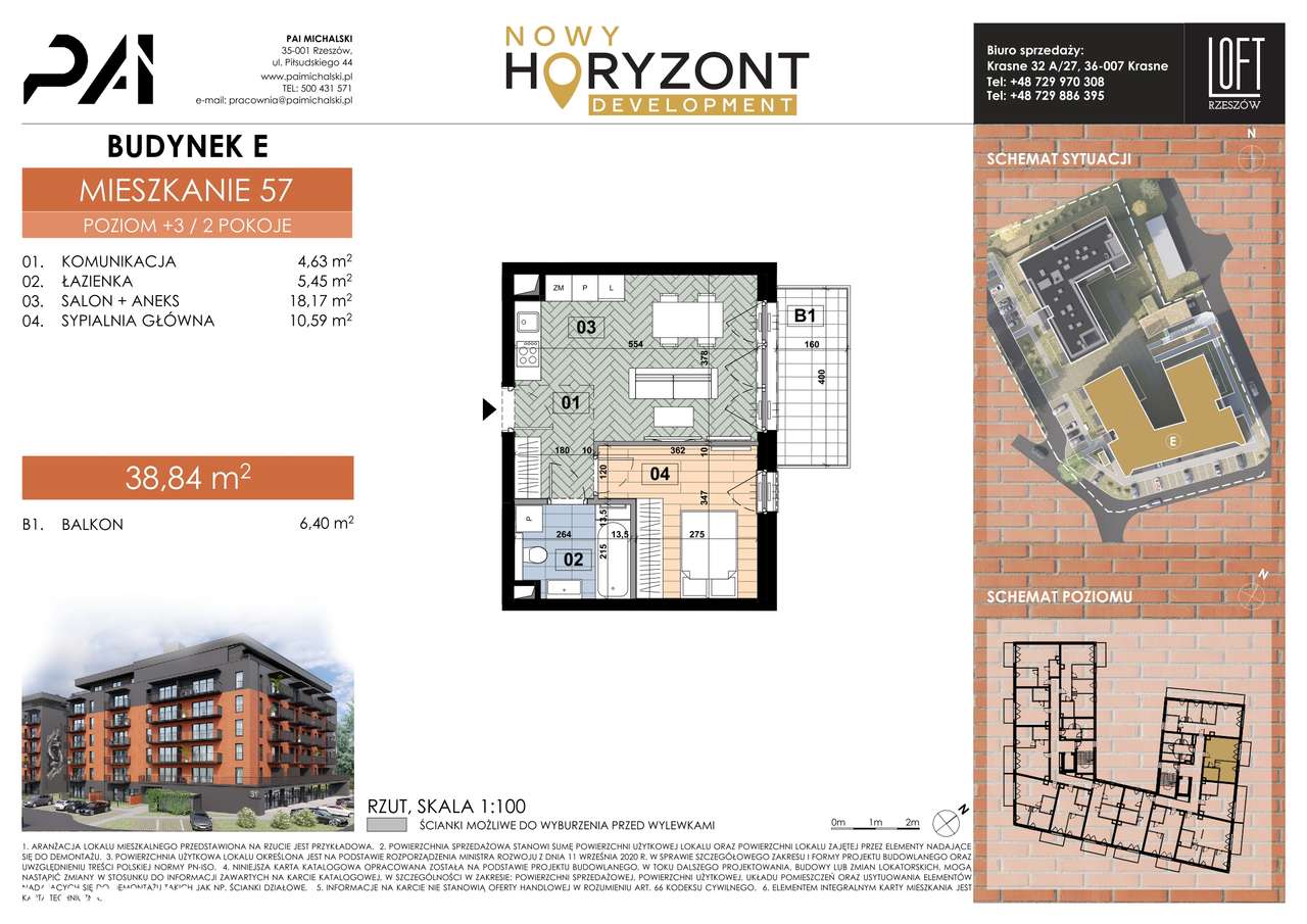Loft Rzeszów 2 pokoje mały metraż z balkonem - Pełny obrazek: 2/6