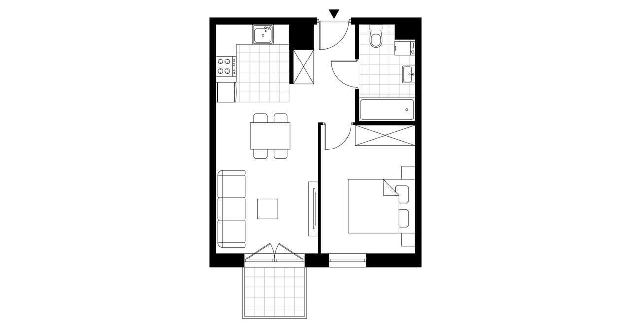 2-pokojowe mieszkanie 38m2 + balkon Bezpośrednio - Pełny obrazek: 3/8