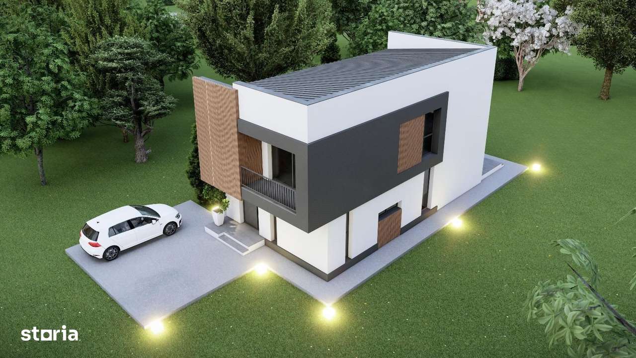 Vila eficienta energetic Tunari, strada publica, POMPA SI PANOURI SOLA - Imagine principală: 4/7