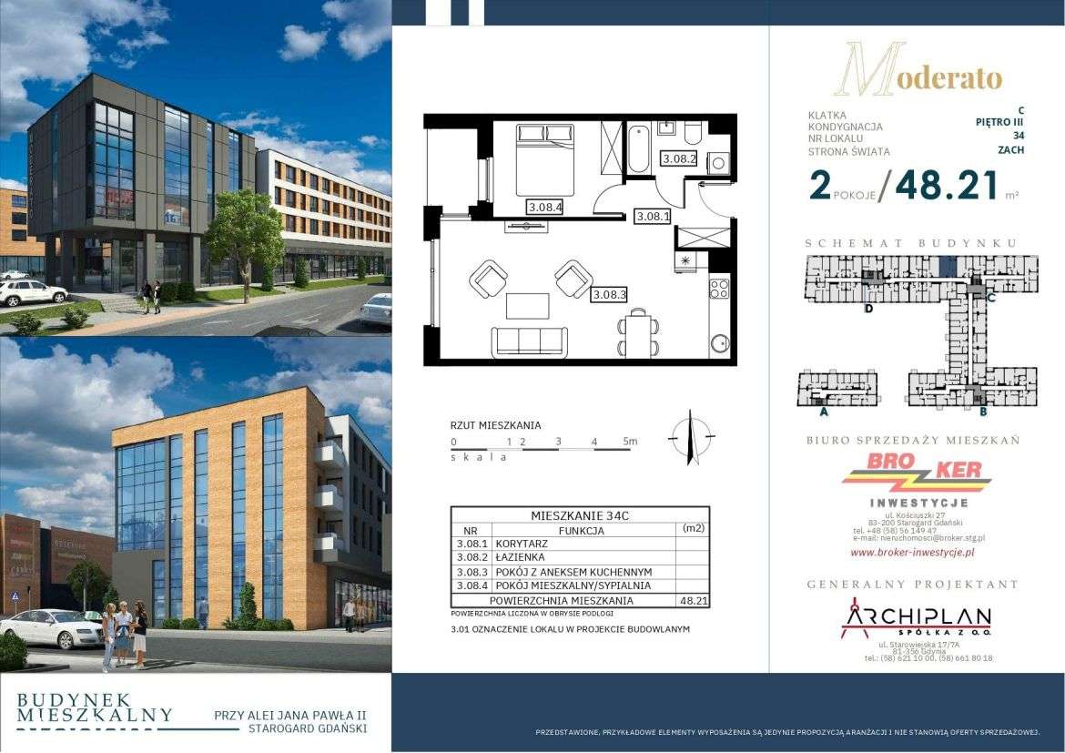 Moderato I​I​I | mieszkanie 2-pok. | C34 - Pełny obrazek: 2/9