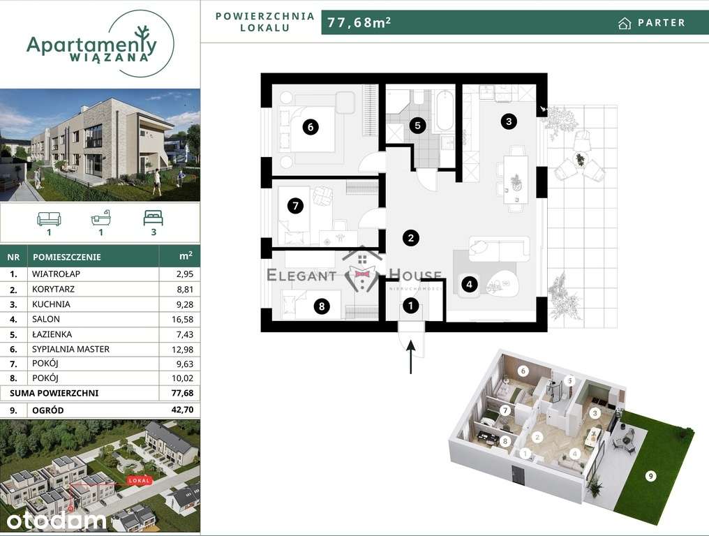 4 pokoje/ogródek/kameralne osiedle/ miejskie media-11