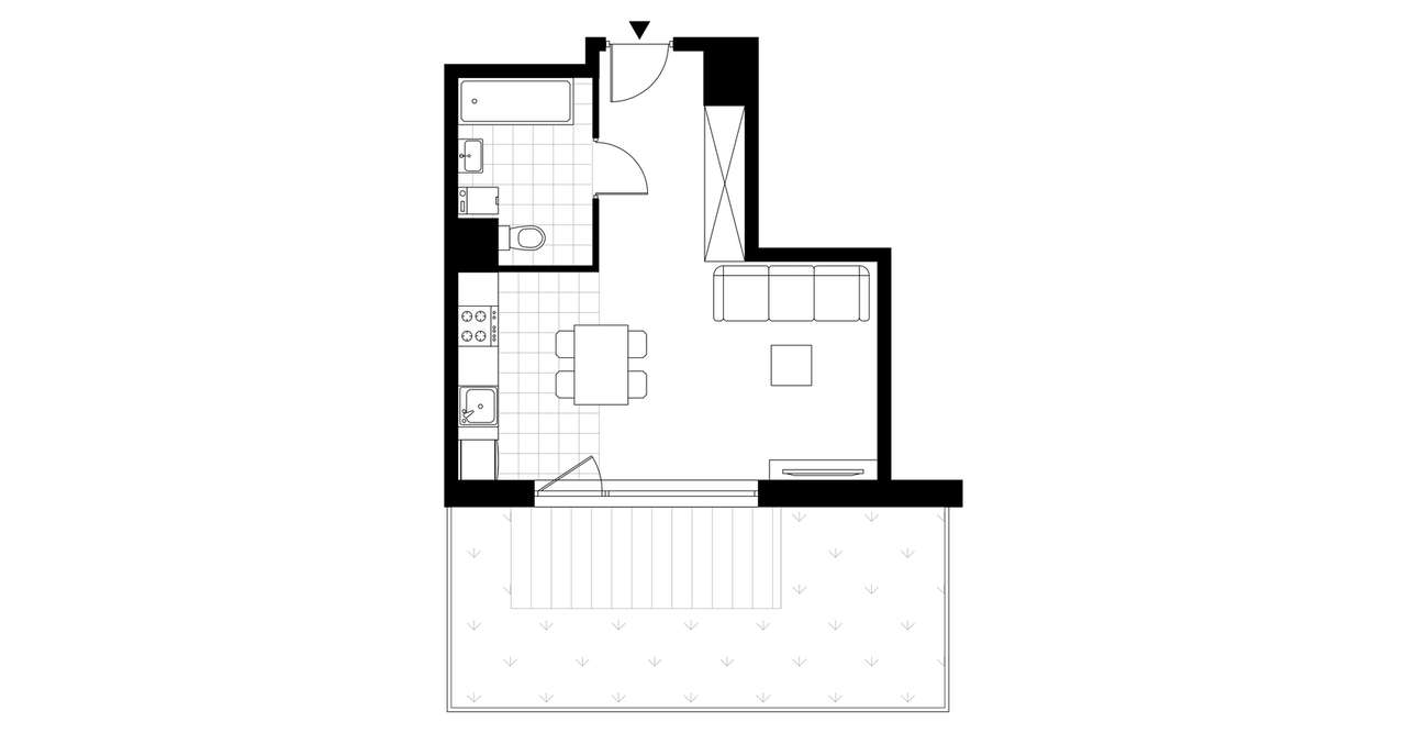 1-pokojowe mieszkanie 31m2 + ogródek Bezpośrednio - Pełny obrazek: 3/8