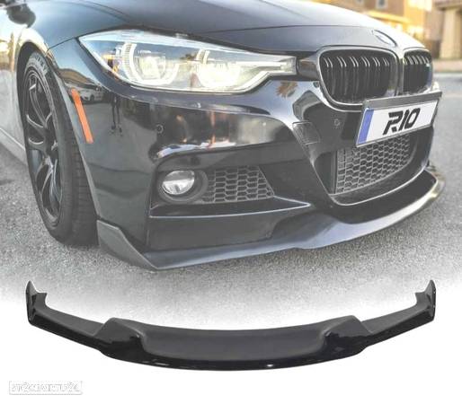 SPOILER LIP FRONTAL PARA BMW F30 LOOK M-TECH PRETO BRILHANTE - 1