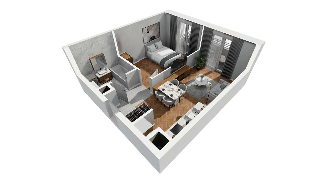 2-pokojowe mieszkanie 41,81 m² | Banacha 12 | Nr 10 - Ansicht 3