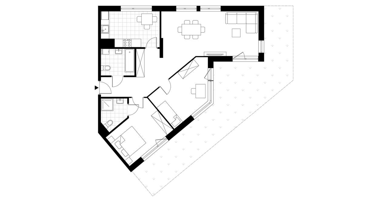 3-pokojowe mieszkanie 80m2 + ogródek - Pełny obrazek: 3/8