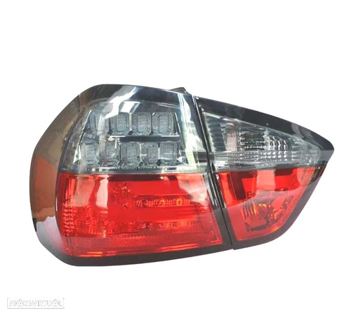 FAROLINS TRASEIROS LED BAR PARA BMW E90 05-08 RED SMOKE VERMELHO FUMADO - 2