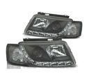 FARÓIS FERNTE LUZ DIURNA LED PARA VOLKSWAGEN VW PASSAT 3B,96-00FUNDO PRETO - 1