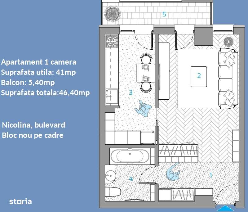 DE VÂNZARE! Apartament 1 cameră – Bloc Nou, Nicolina , Finalizat!-11
