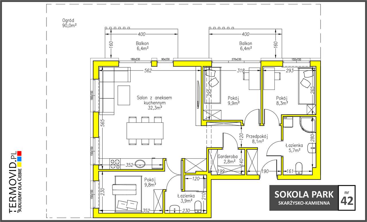 Mieszkanie 81 mkw - Sokola PARK 42-1