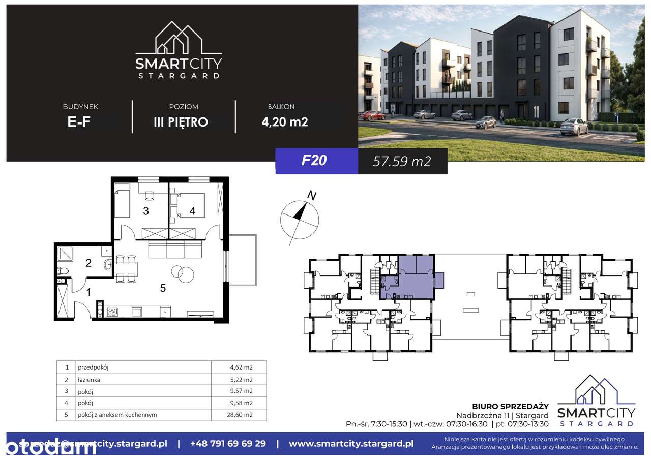 3-pokojowe mieszkanie 57m2 + balkon Bezpośrednio - Pełny obrazek: 2/7