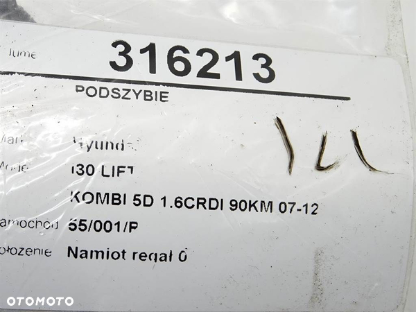 PODSZYBIE HYUNDAI i30 Kombi (FD) 2007 - 2012 1.6 CRDi 66 kW [90 KM] olej napędowy 2008 - 2012 - 7