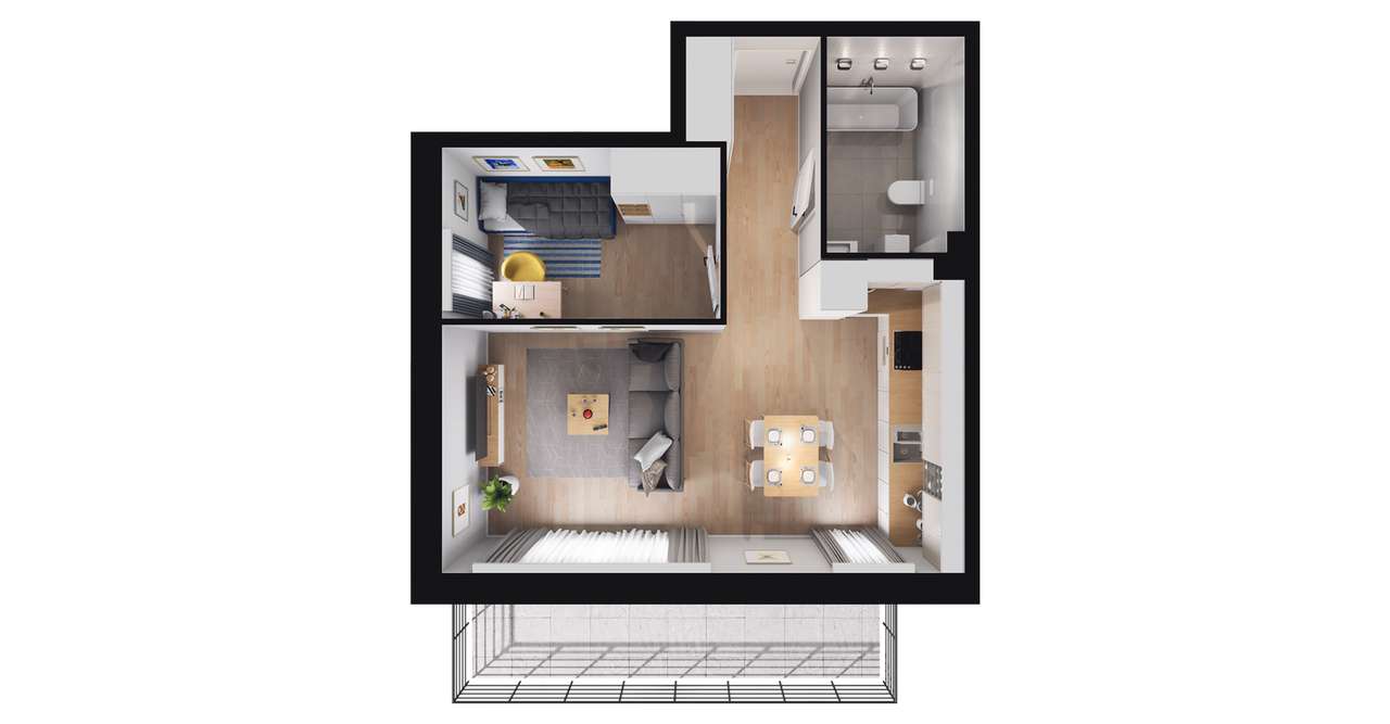 Osada Kamieniec|mieszkanie z dużym ogródkiem| B_M4 - Pełny obrazek: 3/9