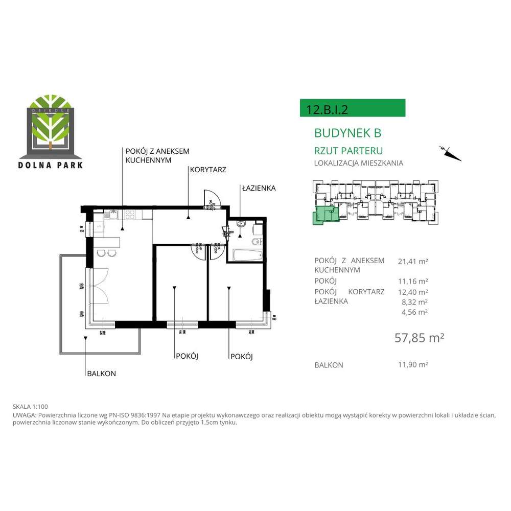 Osiedla Dolna Park | mieszkanie 3-pok. | 12.B.I.2 - Pełny obrazek: 2/9