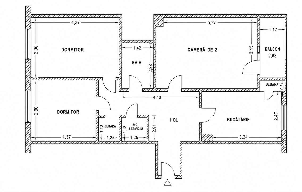 Ultracentral Tomis Mall 3 camere decomandat etaj 3/7-14