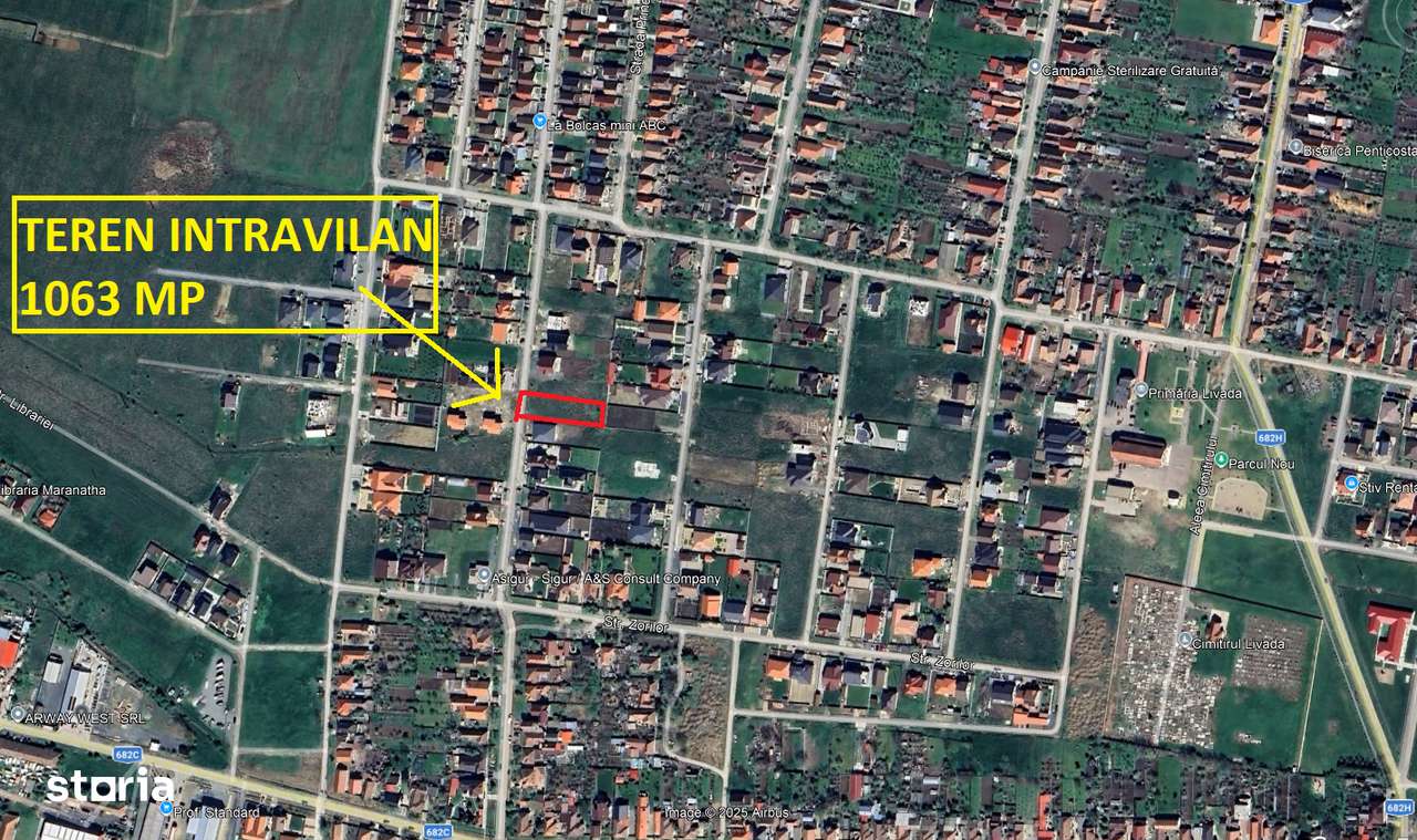 Teren intravilan 1063 mp Livada/Sanleani fs.19 ml,cu utilitati(asfalt) - Imagine principală: 3/8