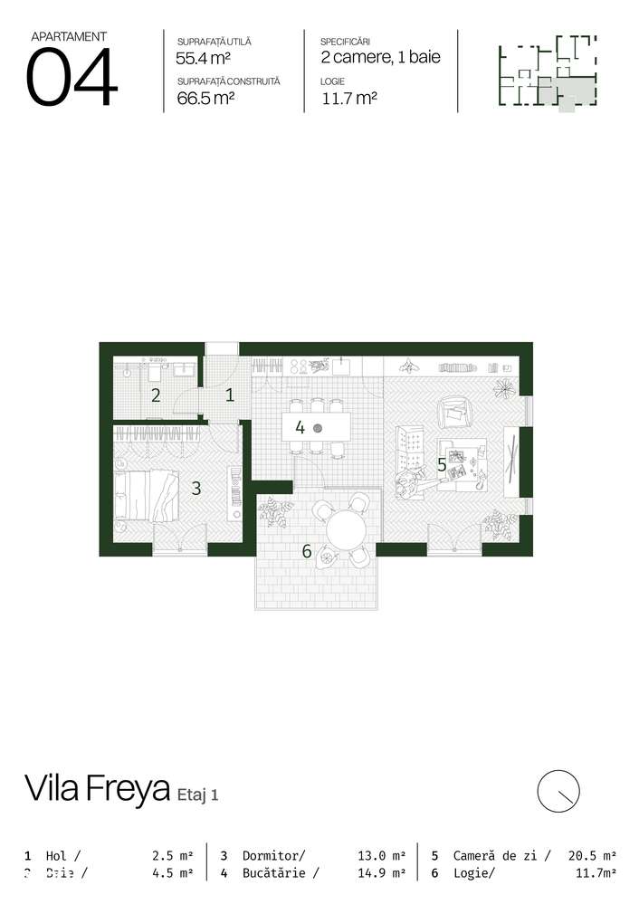 7 apartamente la VILA, ZMO Colina park Paleu, Clasa energetica A+nZEB - Imagine principală: 5/14