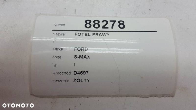 FOTEL PRZÓD LEWY KIEROWCY FORD S-MAX I 2006 - 2