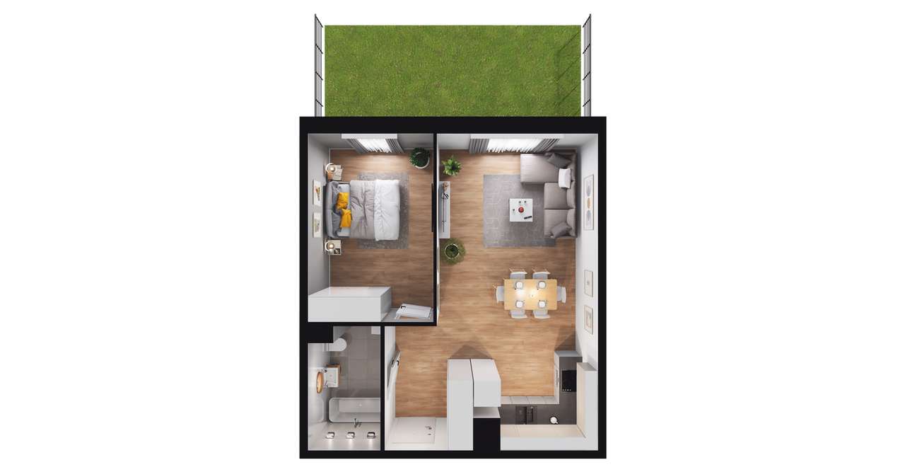 Ogrody Diany | Gdańsk ul. Hery 22 - 2 pokoje | M28 - Pełny obrazek: 2/8