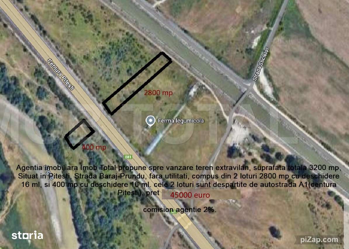 Terenuri Pitesti, zona Sticlelor( Baraj Tudor Vladimirescu) - Imagine principală: 2/3