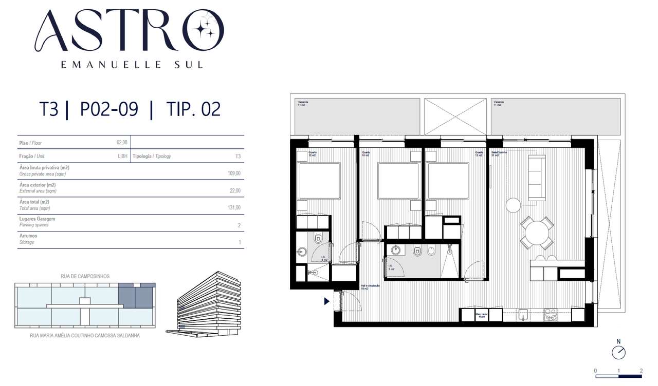 Apartamento T3 com varandas em Leça da Palmeira-11