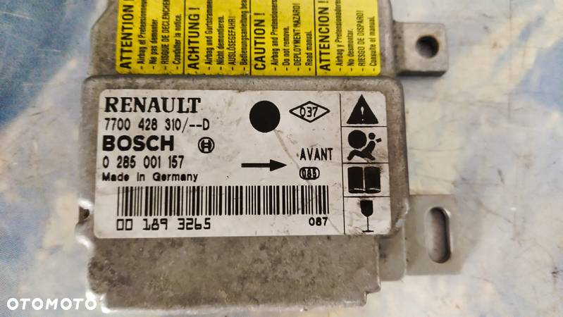 RENAULT  MODUŁ SENSOR AIRBAG 0285001157 - 2