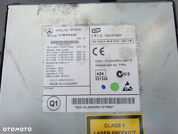 Radio cd duze Mercedes W169 W245 A1698705494 - 2