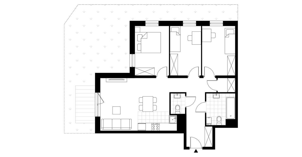 4-pokojowe mieszkanie 75m2 + ogródek Bezpośrednio - Pełny obrazek: 3/8