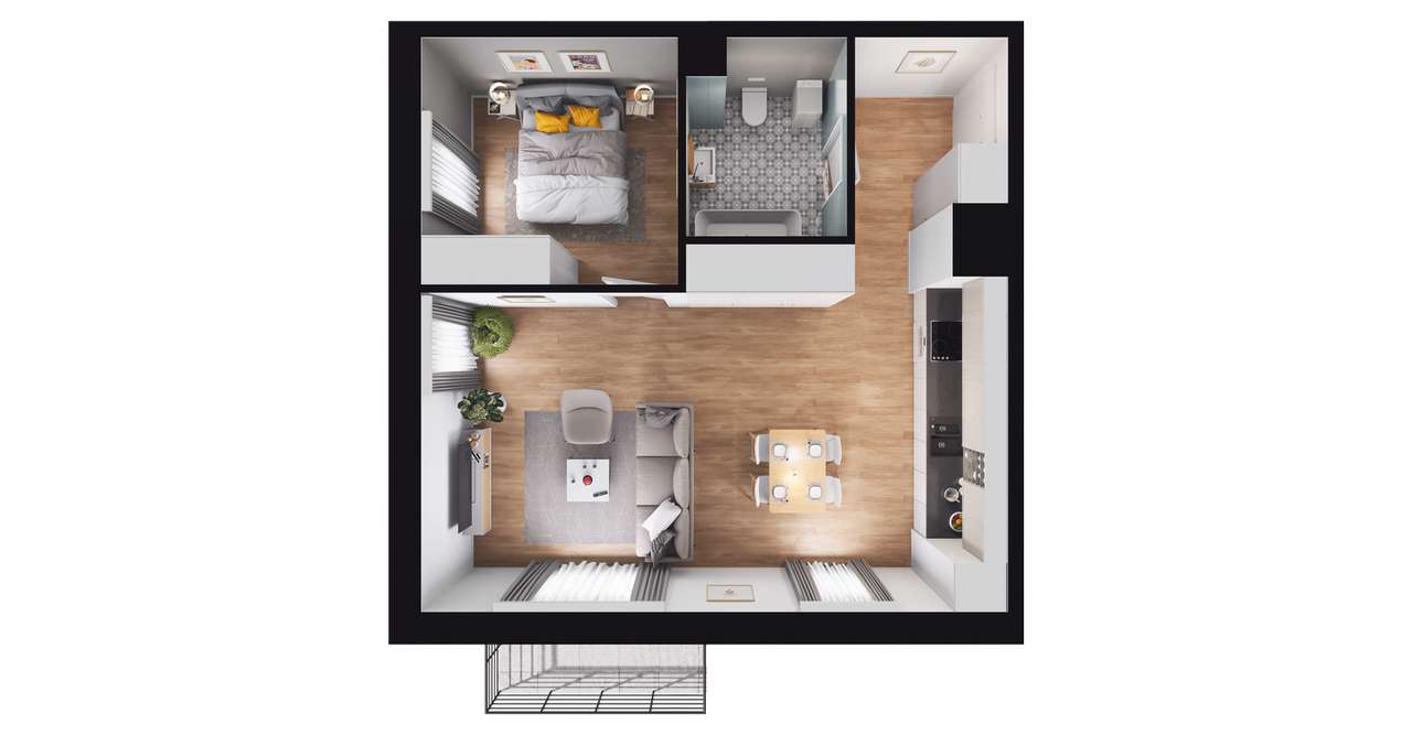 2-pokojowe mieszkanie 49m2 + balkon Bez Prowizji - Pełny obrazek: 3/9