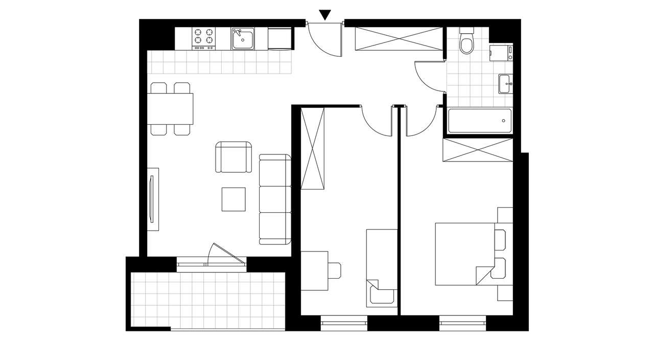 3-pokojowe mieszkanie 61m2 + loggia - Pełny obrazek: 4/7