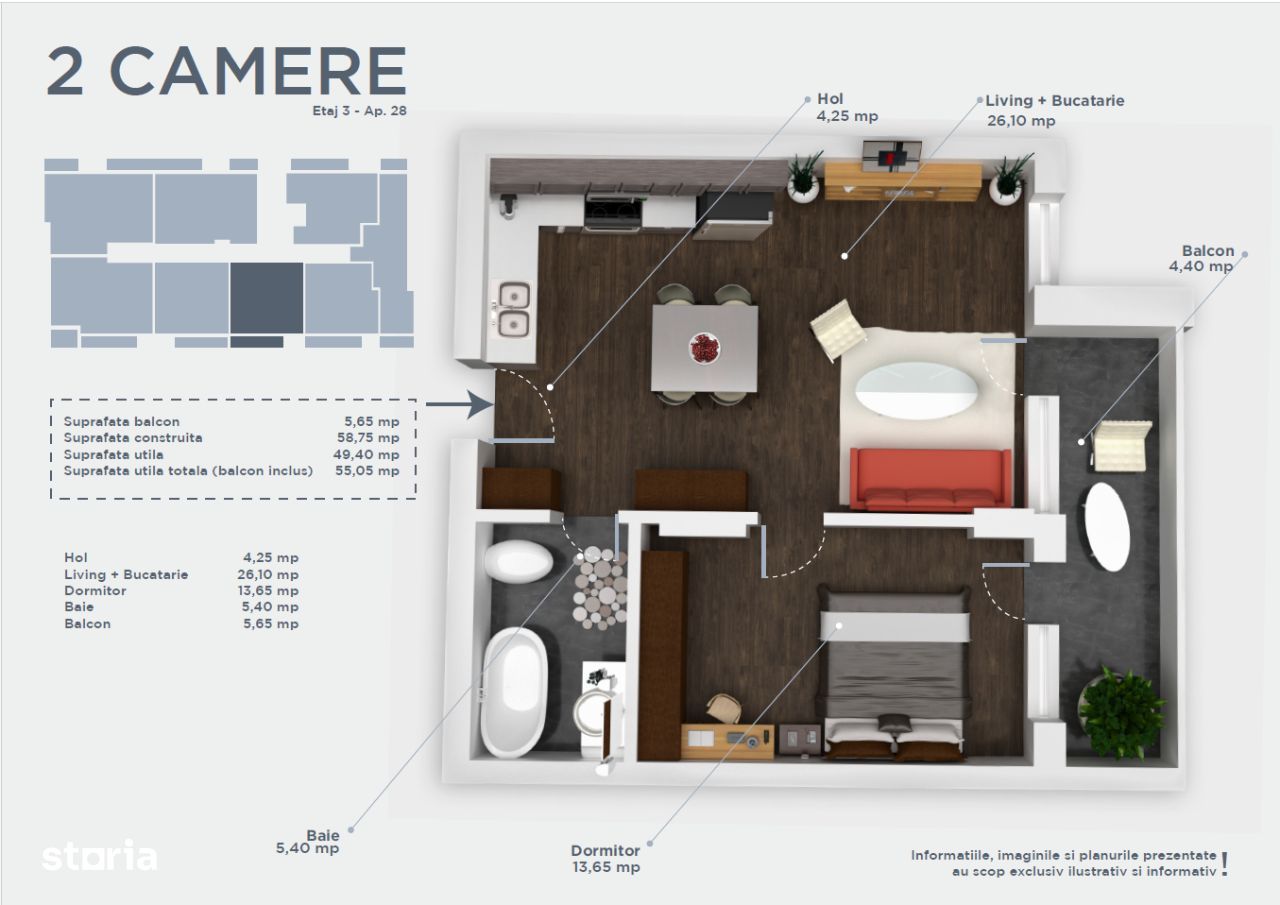 2 camere, incalzire pardoseala, Pallady, de la 1200 E/mp, dezvoltator