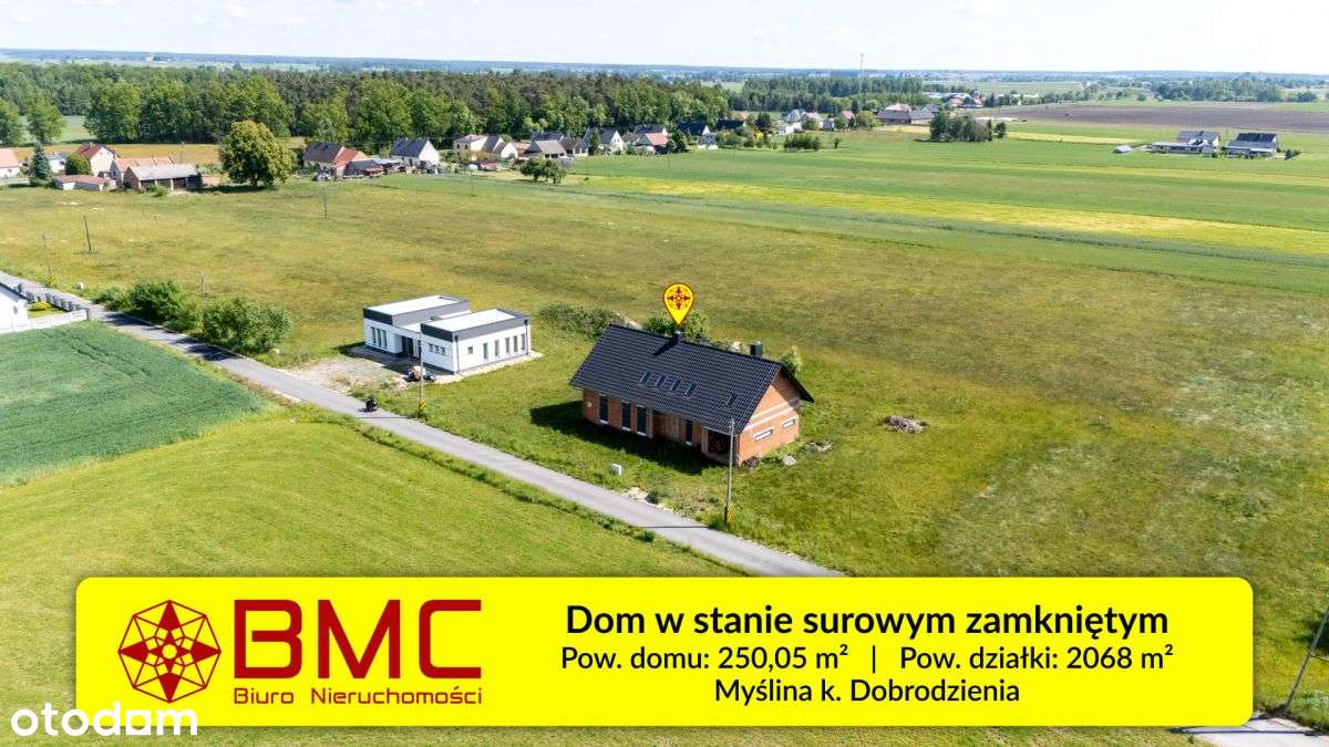 Myślina - dom do wykończenia z dużą działką