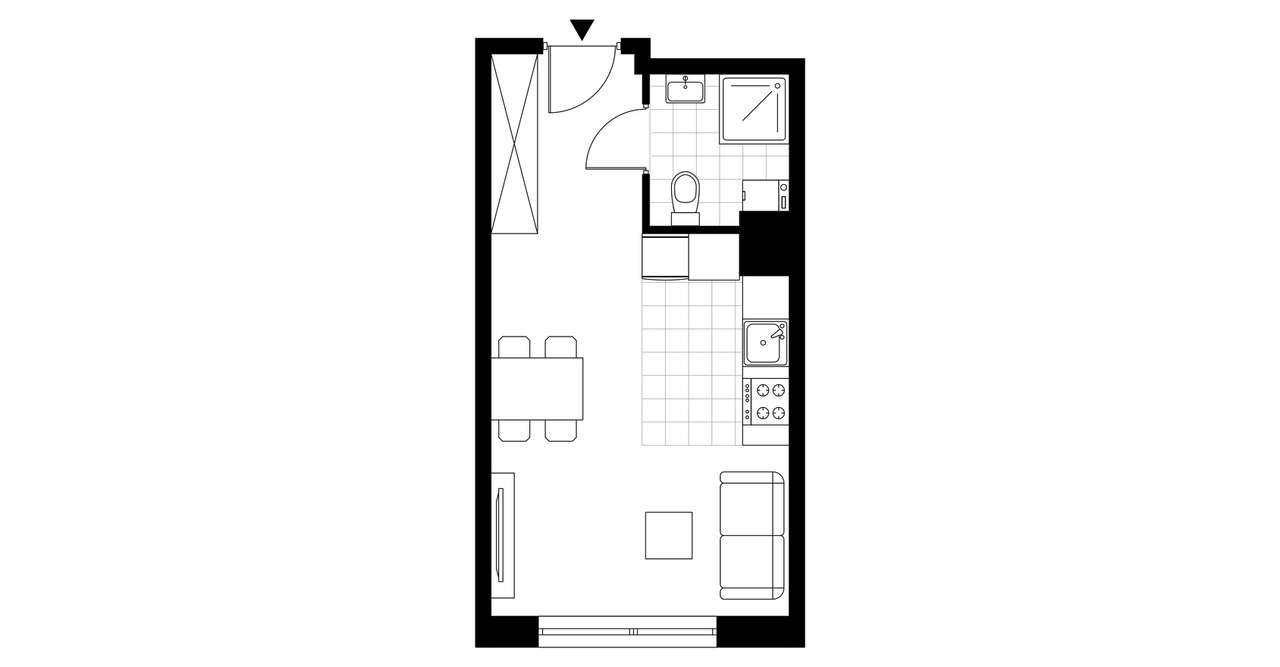 1-pokojowe mieszkanie 27m2 Bez Prowizji - Pełny obrazek: 4/9