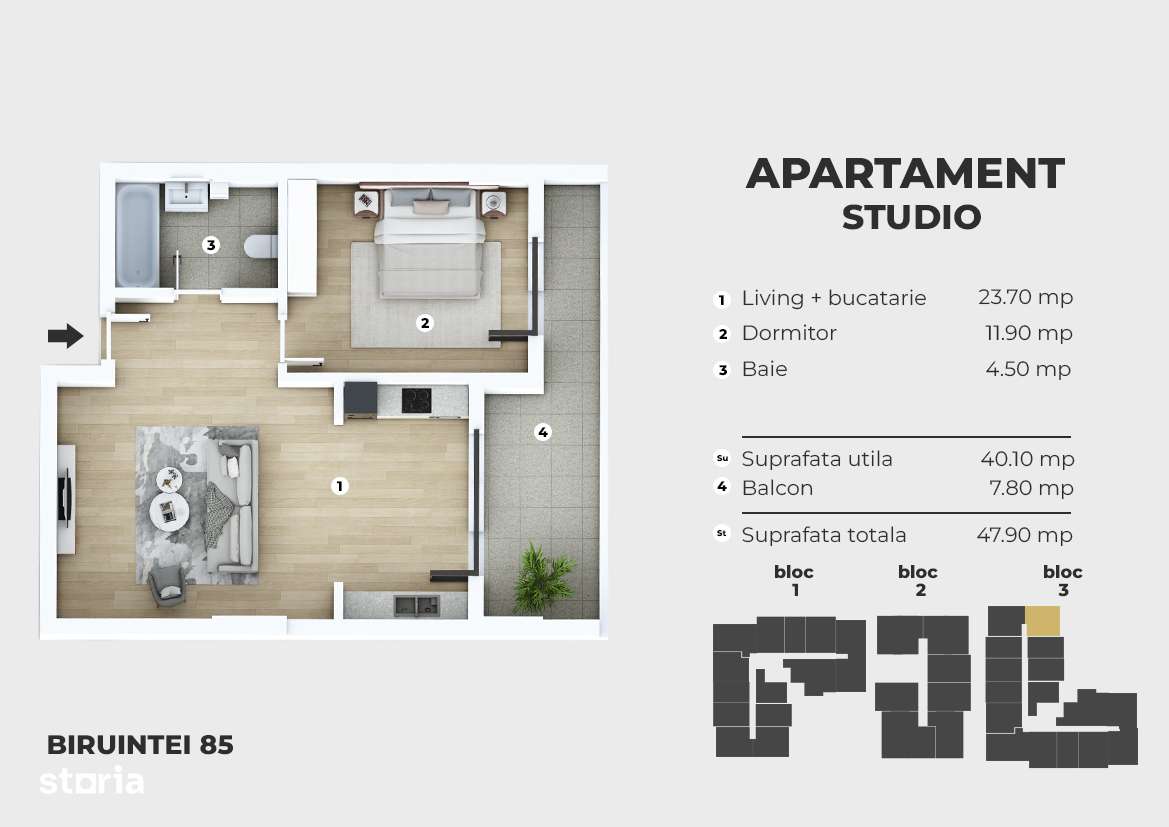 Metrou Berceni 300m - 2 camere tip studio - piscina, parc, AC - Imagine principală: 4/4