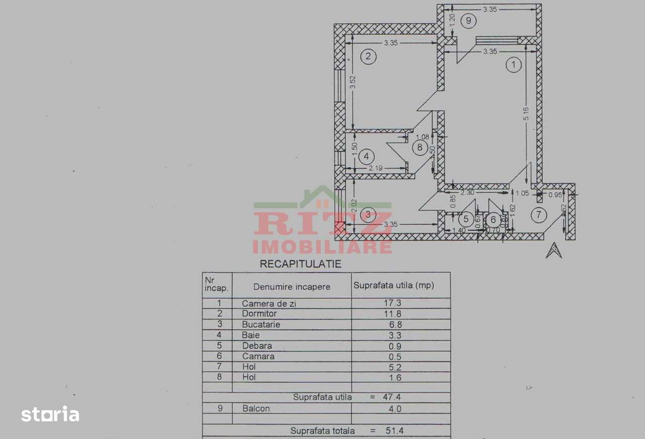 Nou! Ap. 2 cam., S=52 mp, et. 7, Zona ACR!-0