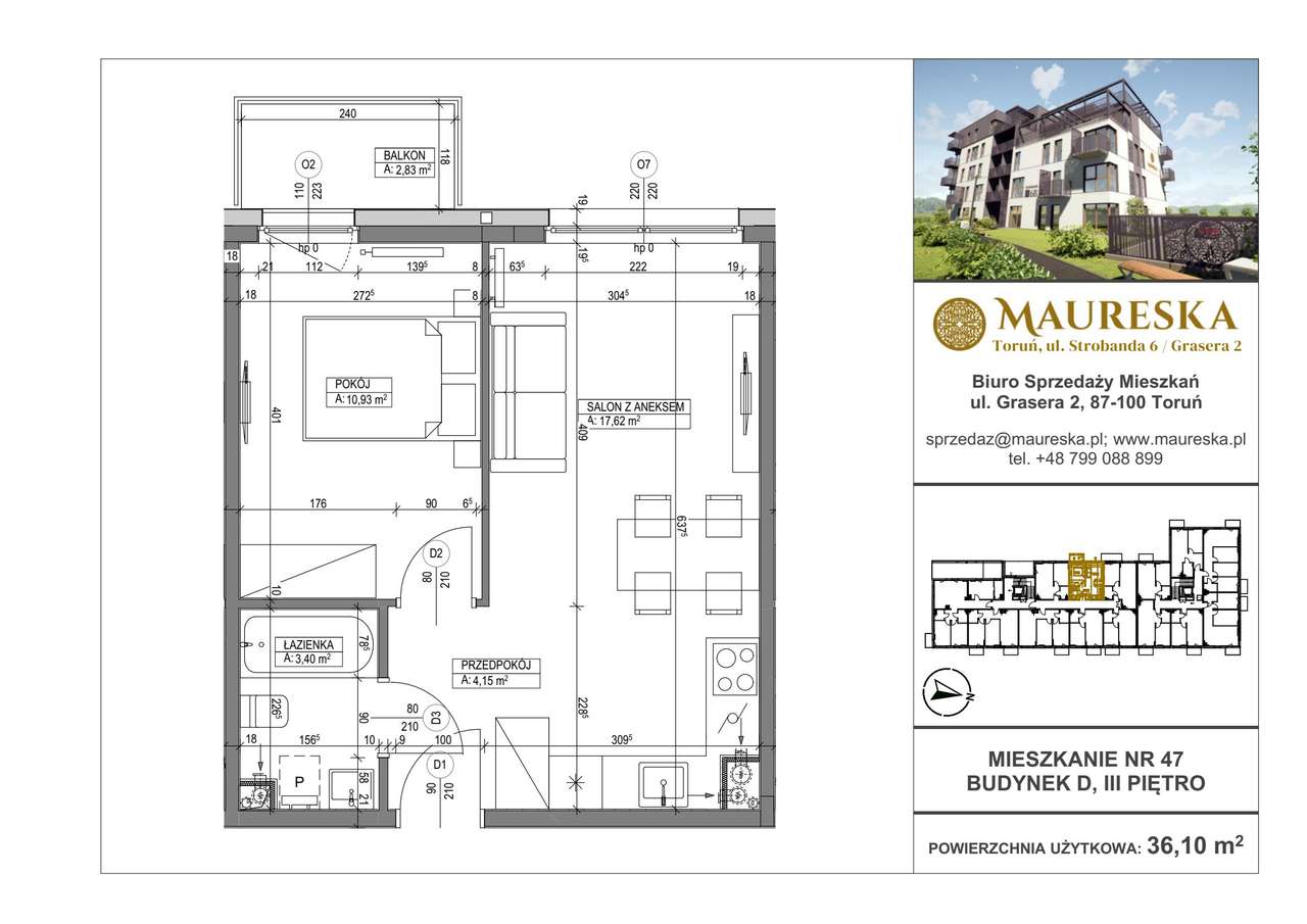 Osiedle Maureska | mieszkanie 2-pok. | D.47 - Pełny obrazek: 2/7