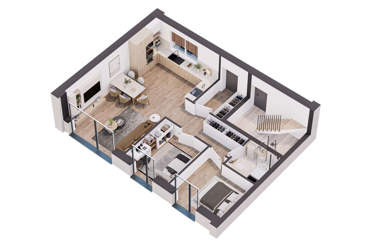 Mieszkanie w zabudowie bliźniaczej 62m + 2 miejsca postojowe + ogródek-4