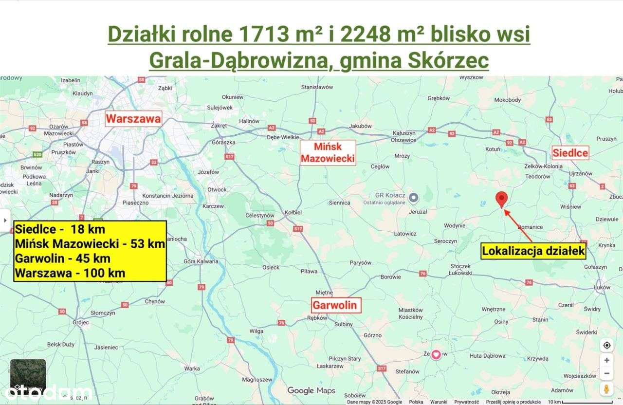 Działka 2248 m² blisko wsi, Grala-D., gm. Skórzec-7
