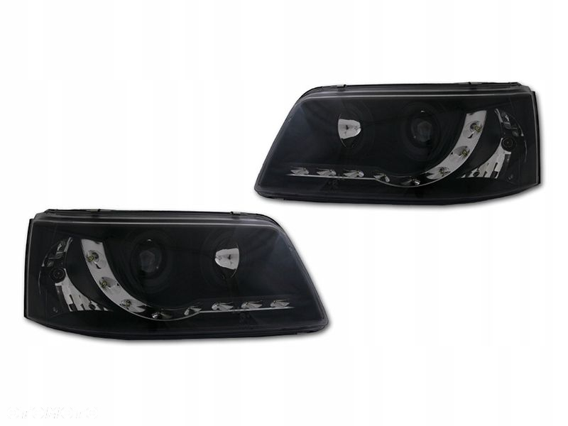 Reflektor Lampa kpl Diody Soczewka Clear Black VW Transporter T5 7h 2003- - 2