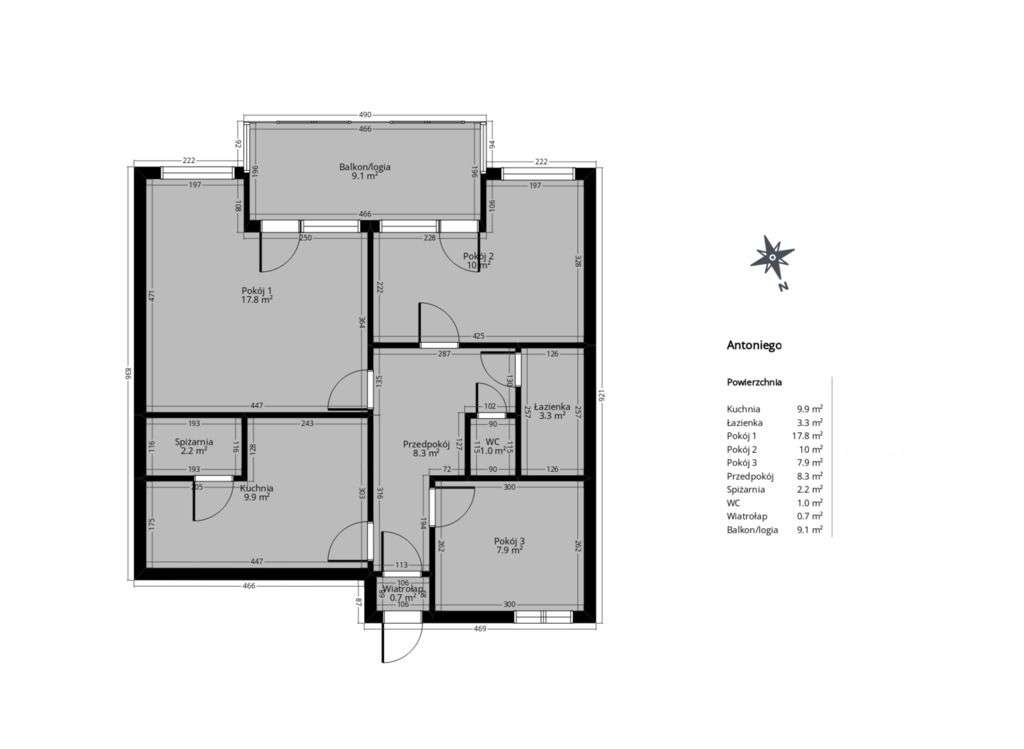 OKAZJA-RYNEK-65m2-3pok-ROZKŁAD-MEDIA MIEJSKIE-Nowa Winda-BALKON-TARAS. - Pełny obrazek: 3/18