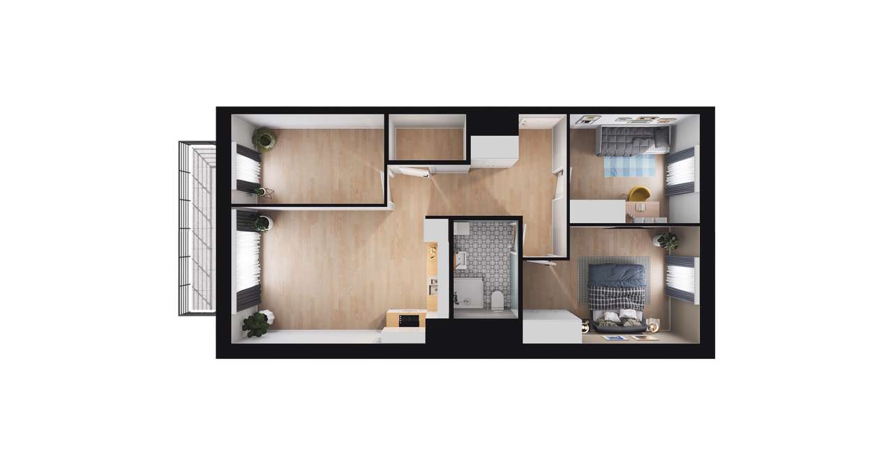 Sedina | apartament 3-pok. | B1.4.1 - Pełny obrazek: 3/9