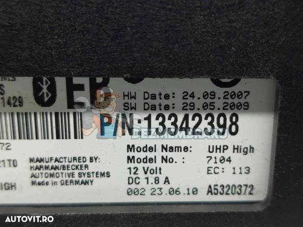 Modul bluetooth Opel Astra J [Fabr 2009-2015] 13342398 - 2